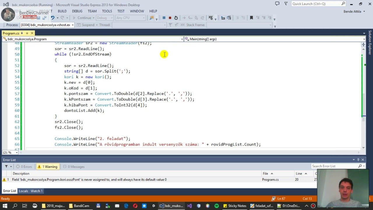 Szoftverfejlesztő OKJ központi vizsga - Műkorcsolya
