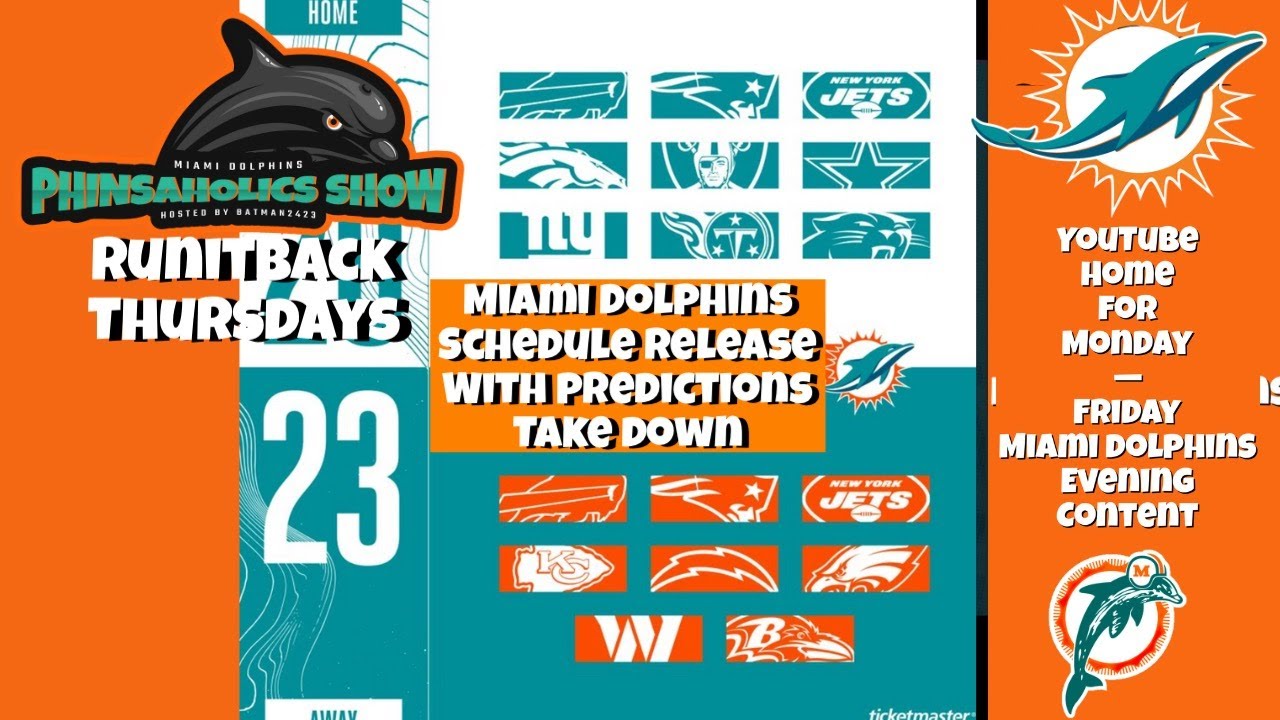 2023-2024 Miami dolphins schedule release with game by game predictions