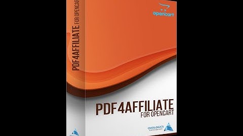 How to use Pdf4Affiliate for Opencart