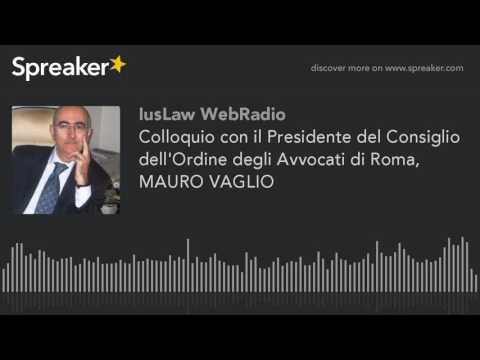 Colloquio con il Presidente del Consiglio dell'Ordine degli Avvocati di Roma, MAURO VAGLIO