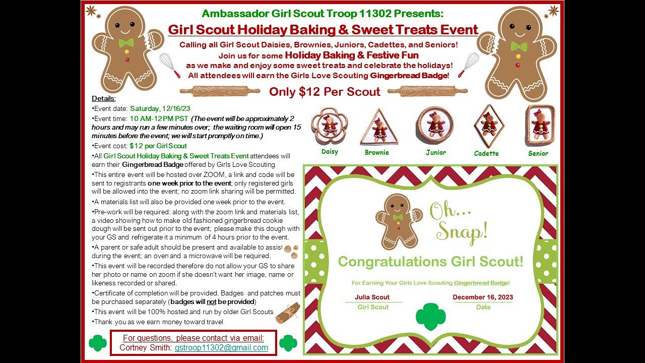 Girl scout holiday baking sweet treats event 121623 youtube