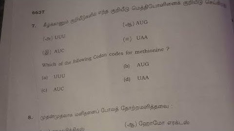 12th Zoology public exam answer key 2023 | Tamil medium