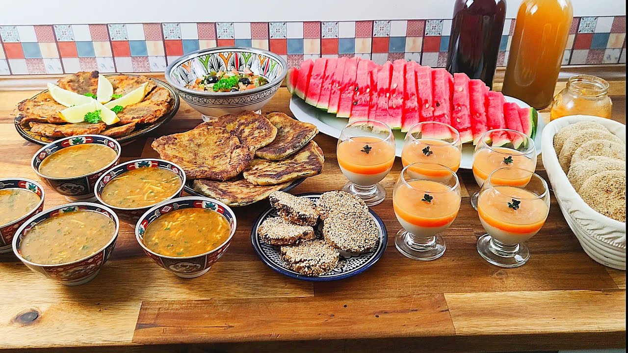 فطور مغربي ياسلام🇲🇦:حريرة بطريقتي الخاصة،مسمن ب2حشوات،مهلبية على طريقتي،مشروب صحي،شريكات سردين صحيين