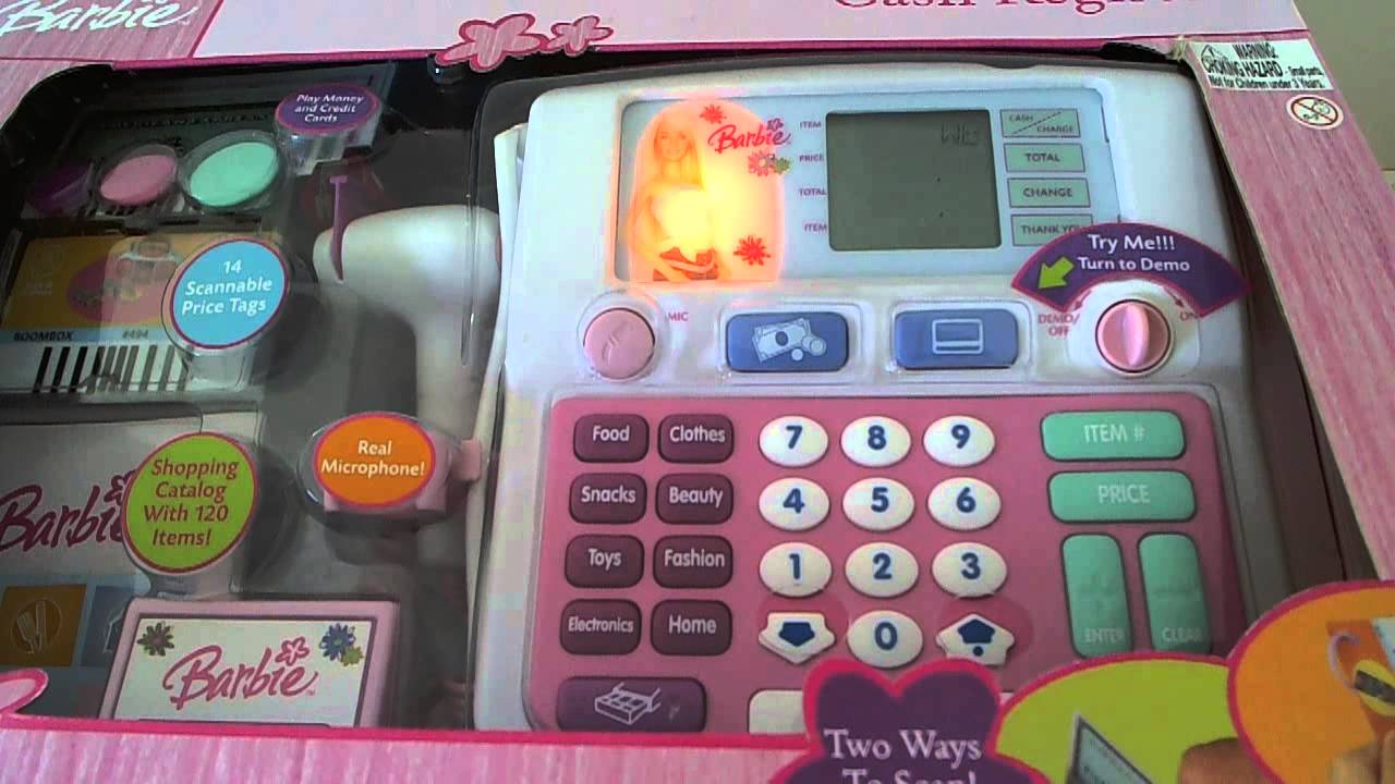 1999 shopping with barbie cash register