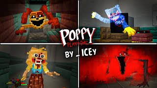 All Scenes Jumpscares By Icey New Mod - Poppy Playtime Chapter 3 Minecraft Realistic Addon