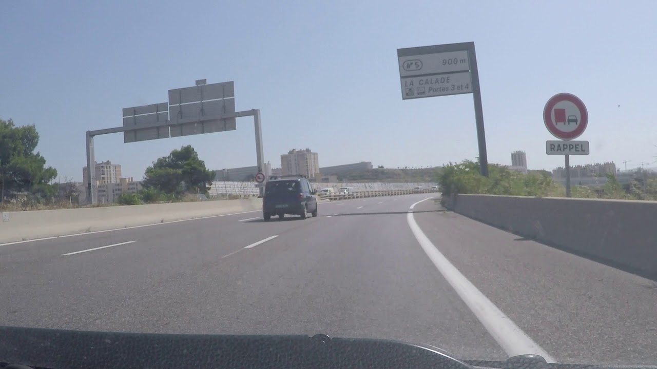 France by Autoroute - Marseille - A55 east J6 to J3 - YouTube