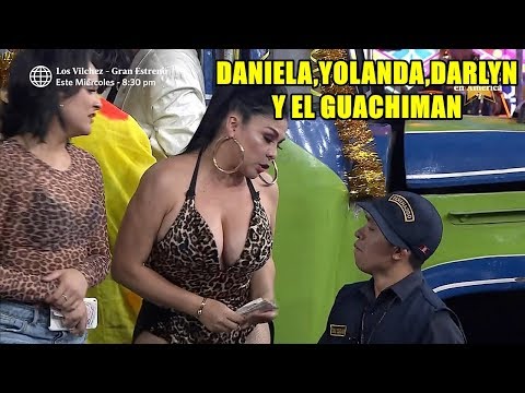 Daniela Darcourt, Yolanda Medina, Dailyn Curbelo y el mini Guachiman