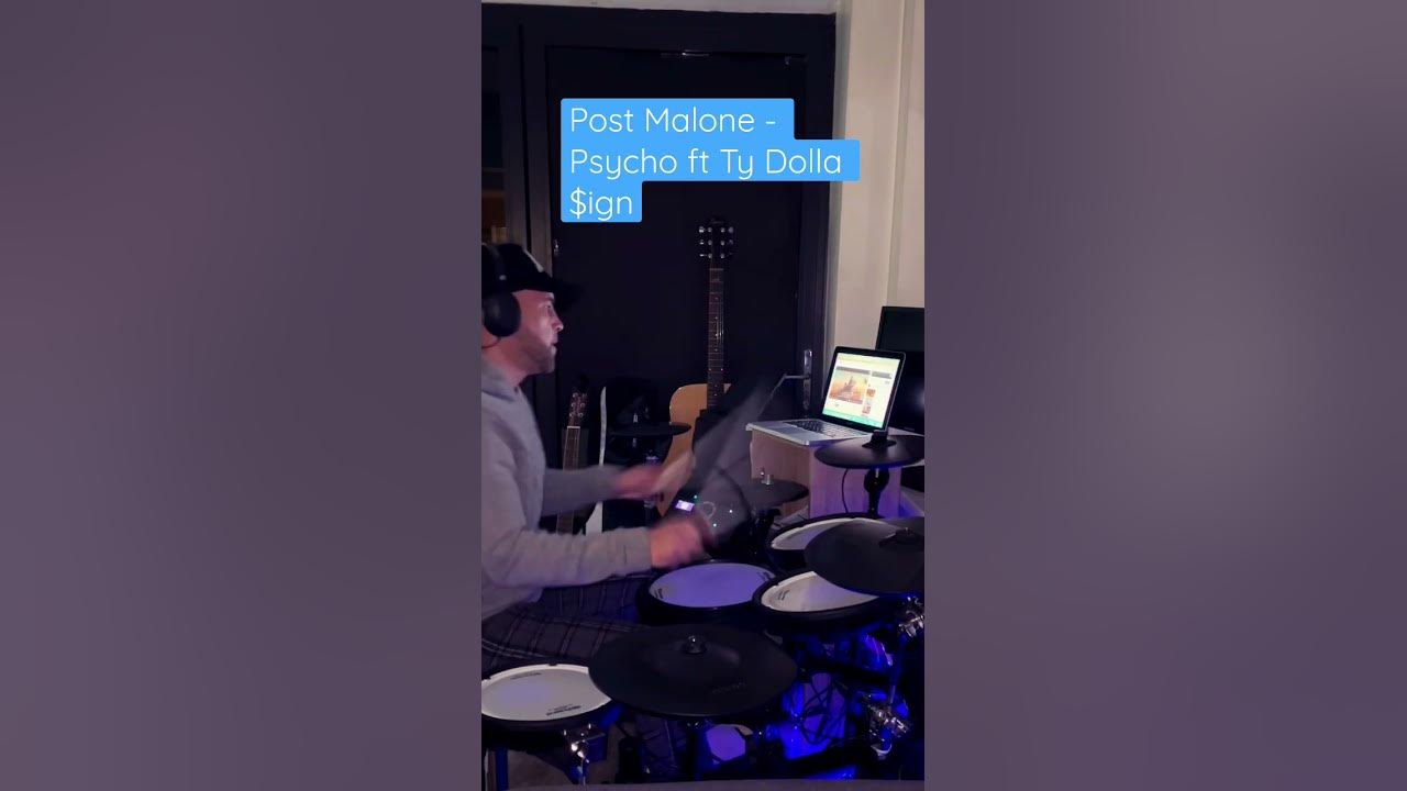 Post Malone - Psycho ft Ty Dolla $ign #shorts #drums #short #fyp #live