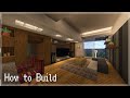 [Minecraft] How to build Luxury Modern House Interior (build hacks and tips)