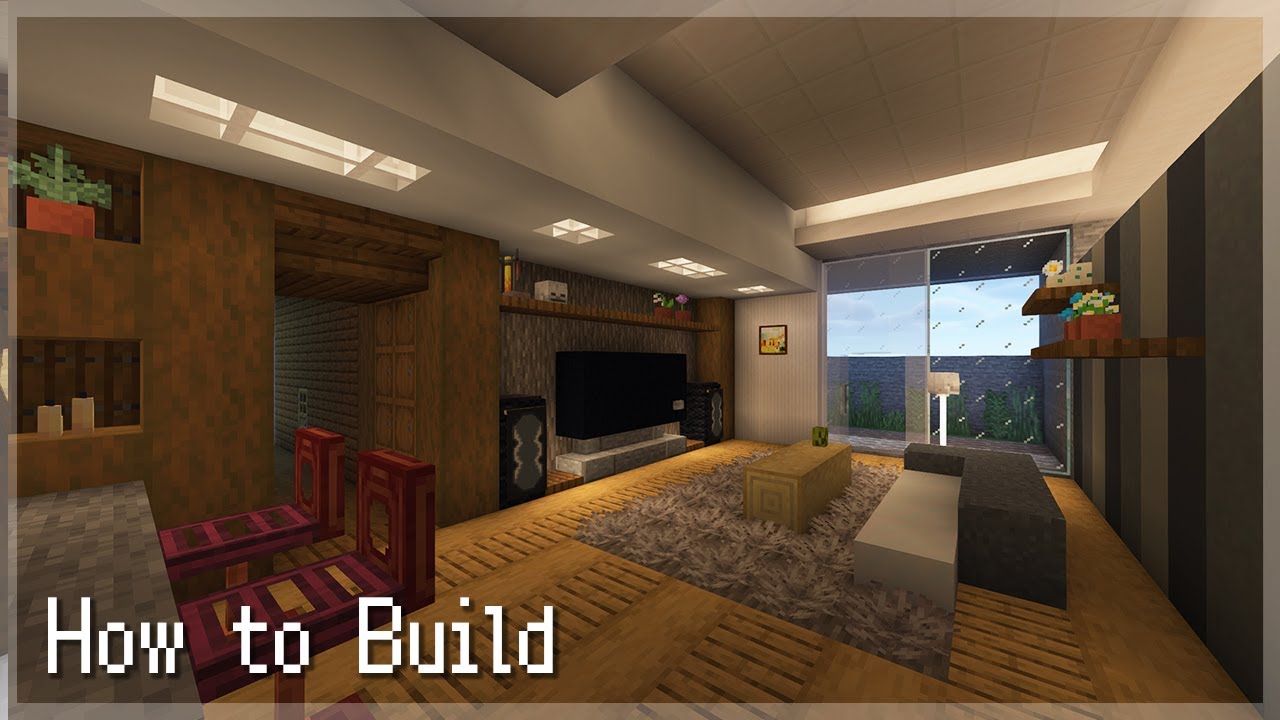 [Minecraft] How to build Luxury Modern House Interior (build hacks and tips)