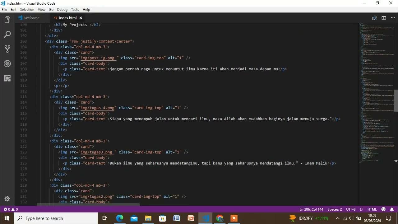 TUTORIAL MEMBUAT WEBSITE PROFIL MENGGUNAKAN VISUAL STUDIO CODE - YouTube