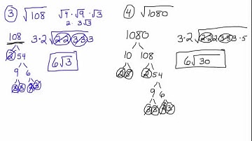 Simplifying Radicals-Square Root-No Variables-EASY