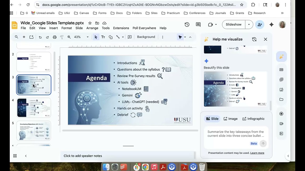Google slides Design option