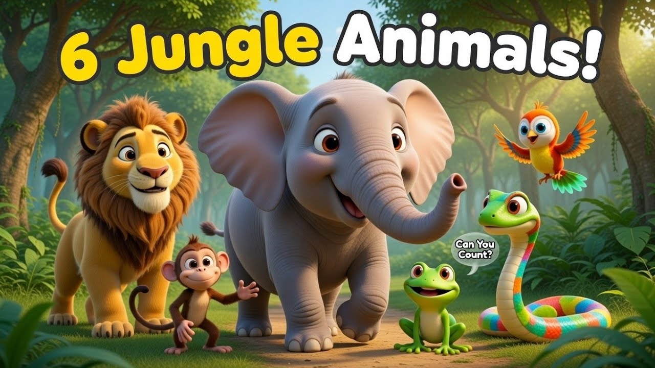 Walking In The Jungle 🐘 | Animal Counting Song 1-6 | Kids Rhymes | KidLogix.