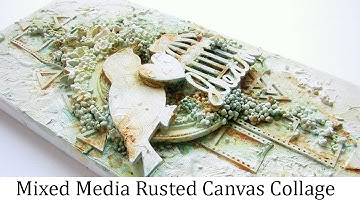 Mixed Media canvas collage with 7 Dots Studio & Prima Finnabair Products