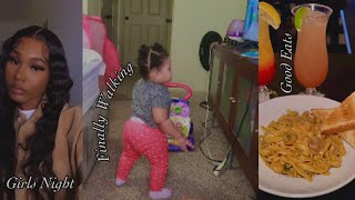 VLOG: GIRLS NIGHT / KINSLEY FINALLY TOOK HER FIRST STEPS!