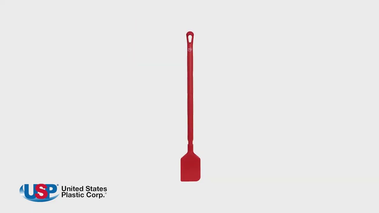 Red LDPE Vikan® Flexible Paddle Scraper-25.6" Ultra Hygienic Handle | U.S. Plastic Corporation®