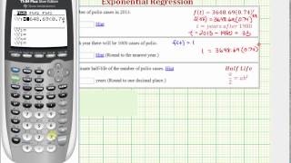 Ex: Exponential Regression Application on the TI84 (Decreasing Polio Case) Profile