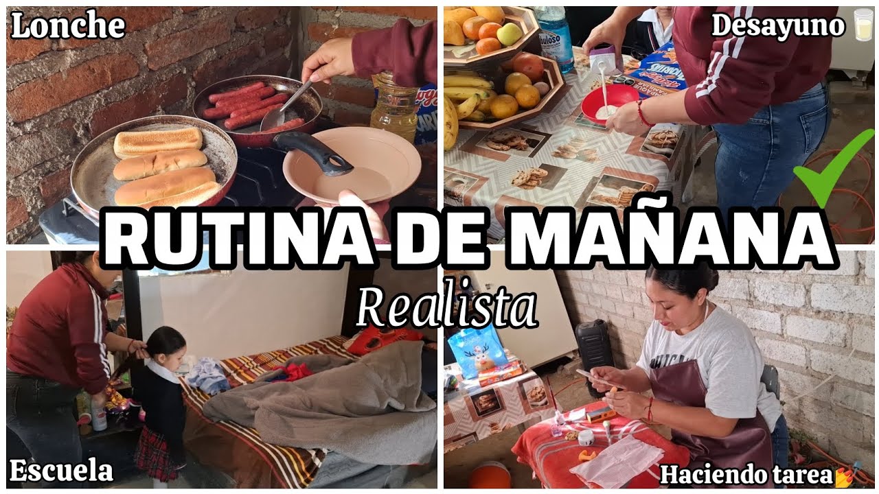 RUTINA de MAÑANA REALISTA☀️|| DESAYUNO 🥛🥞y LONCHE🍳//HACIENDO TAREA ✅️ESTO ES LA VIDA REAL💪