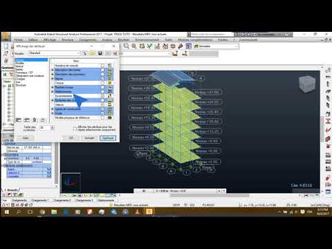 Tutoriel robot structural analysis: Bâtiment R+8 avec charpente métallique. Partie 6: résultats