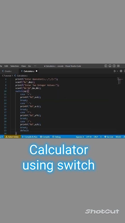 How to make a Calculator using switch case in C🥶||#coding#clanguage ...