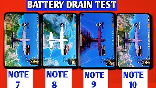 Redmi Note 10 vs Redmi Note 9 vs Redmi Note 8 vs Redmi Note 7 | Battery Drain Test |