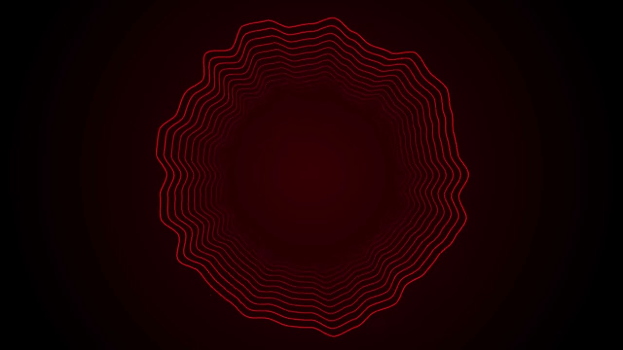Red Wavy Circle Line Background Animation | Black Screen | Perfect for Video Creators