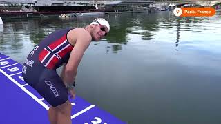 Olympic triathletes test swimming in the Seine