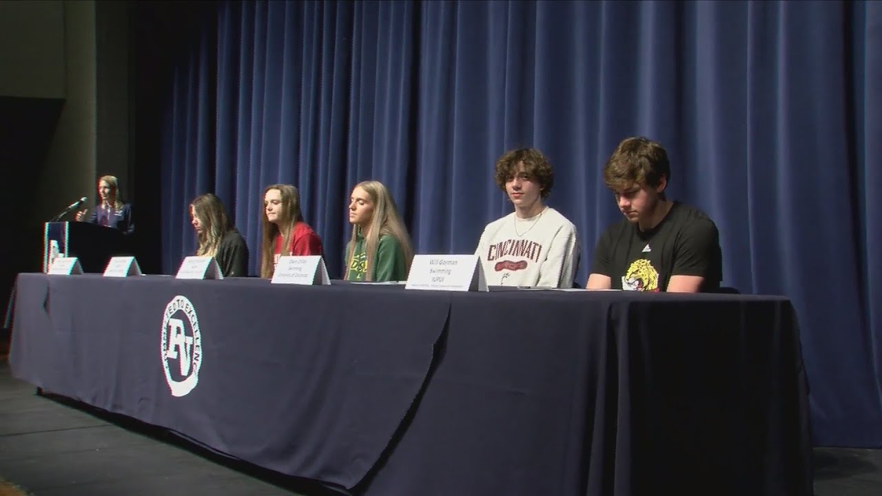 Signing day for five Pleasant Valley Spartans athletes - YouTube