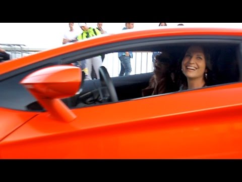 GIRL driving Lamborghini Aventador!