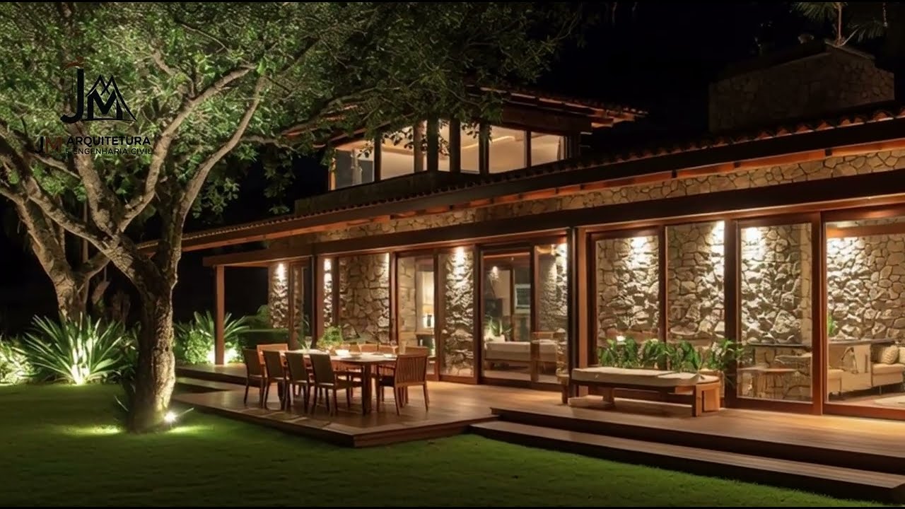 Casa de Campo Pedra e Madeira em Harmonia