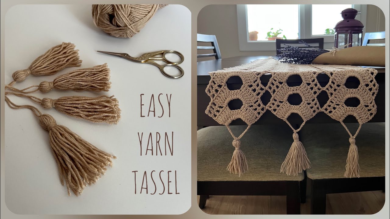5 Dakikada Kolay Püskül Yapımı ~ How to make a yarn tassel ~ Şal Kenarı Örgü Modelleri