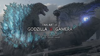 FAN ART of GODZILLA V. GAMERA   \/  ファンアートゴジラV.ガメラ