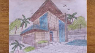 'Mastering Modern Architecture: Drawing a House in 2Point Perspective'