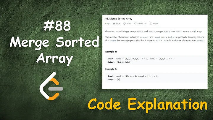 Merge Sorted Array | Live Coding with Explanation | Leetcode - 88