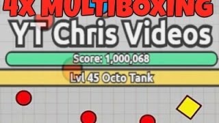 Diep.io - Octo Tank 4x multiboxing - 1 Million Score - World Record!