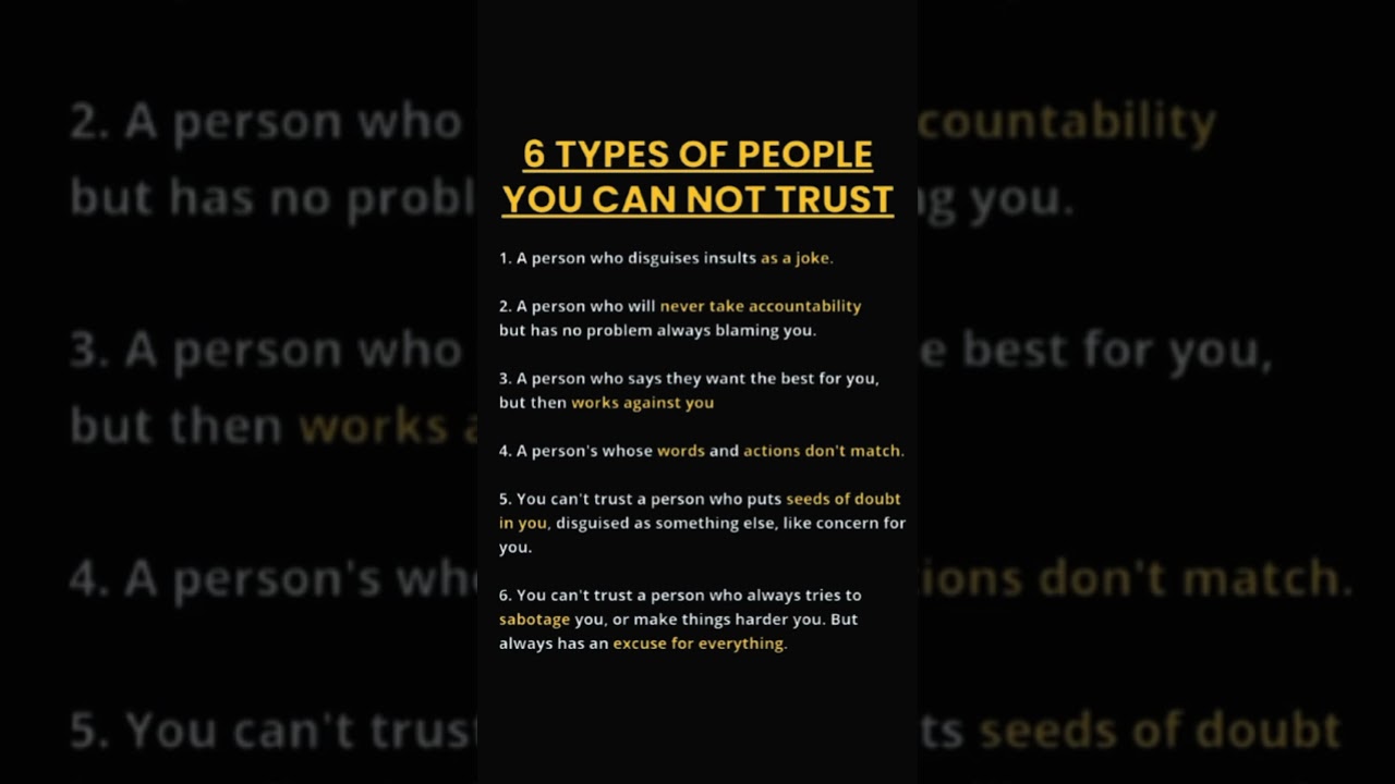 "6 Types of People You Should NEVER Trust | Life Lessons" 