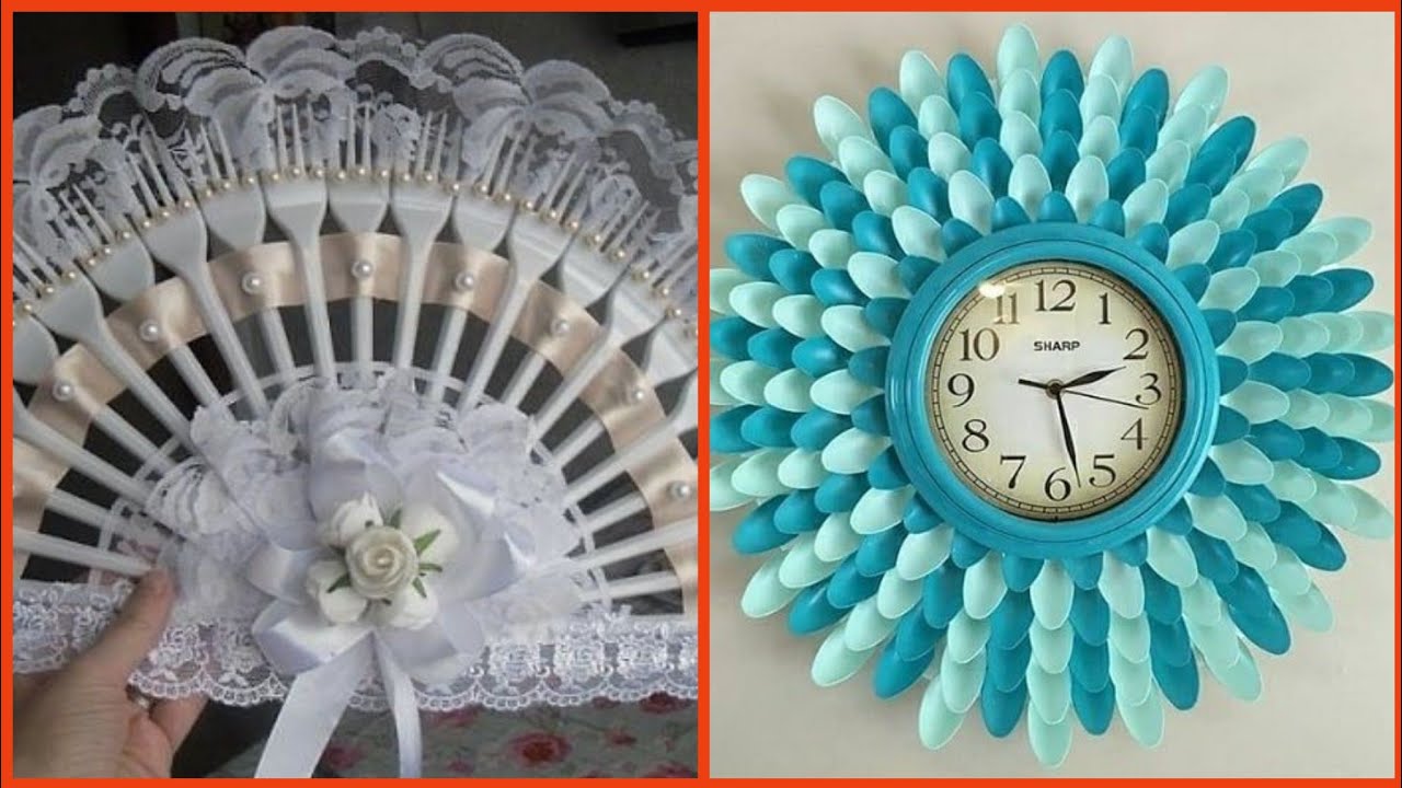 Beautiful disposable fork and spoon craft decoration ideas - YouTube