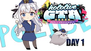 【#holoGTA】DAY 1 🚨 あたしはポジティブな警察だ！！👮🚔🚨 H..Hi...I'm a new police officer in the area....