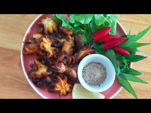 Video BẠCH TUỘC NƯỚNG SA TẾ (bằng nồi chiên không dầu ) cực... - youtube