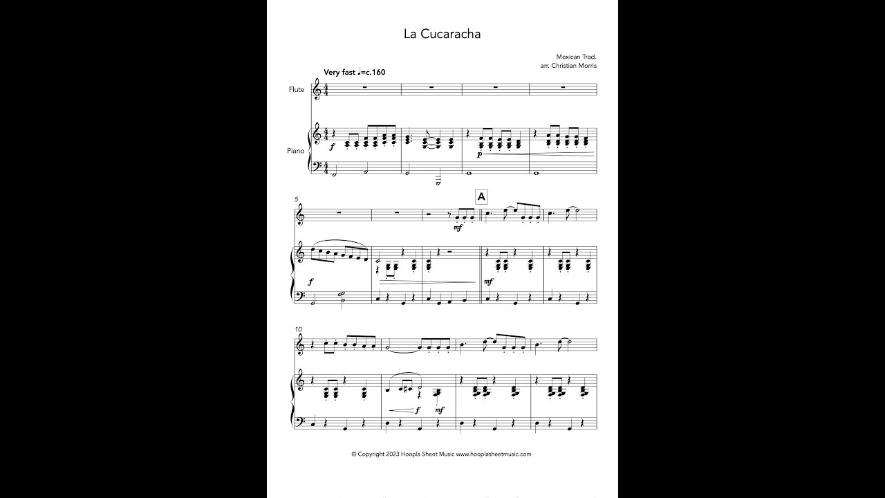 la cucaracha Sheet music for Flute (Solo)