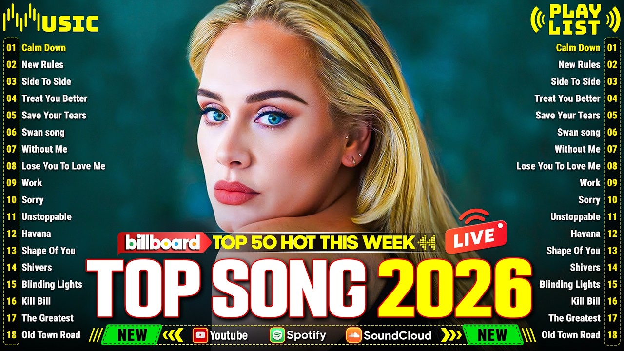 Adele, The Weeknd, Bruno Mars, Ed Sheeran, Dua Lipa, Selena Gomez, Justin Bieber 🔥 Top Pop Hits 2026
