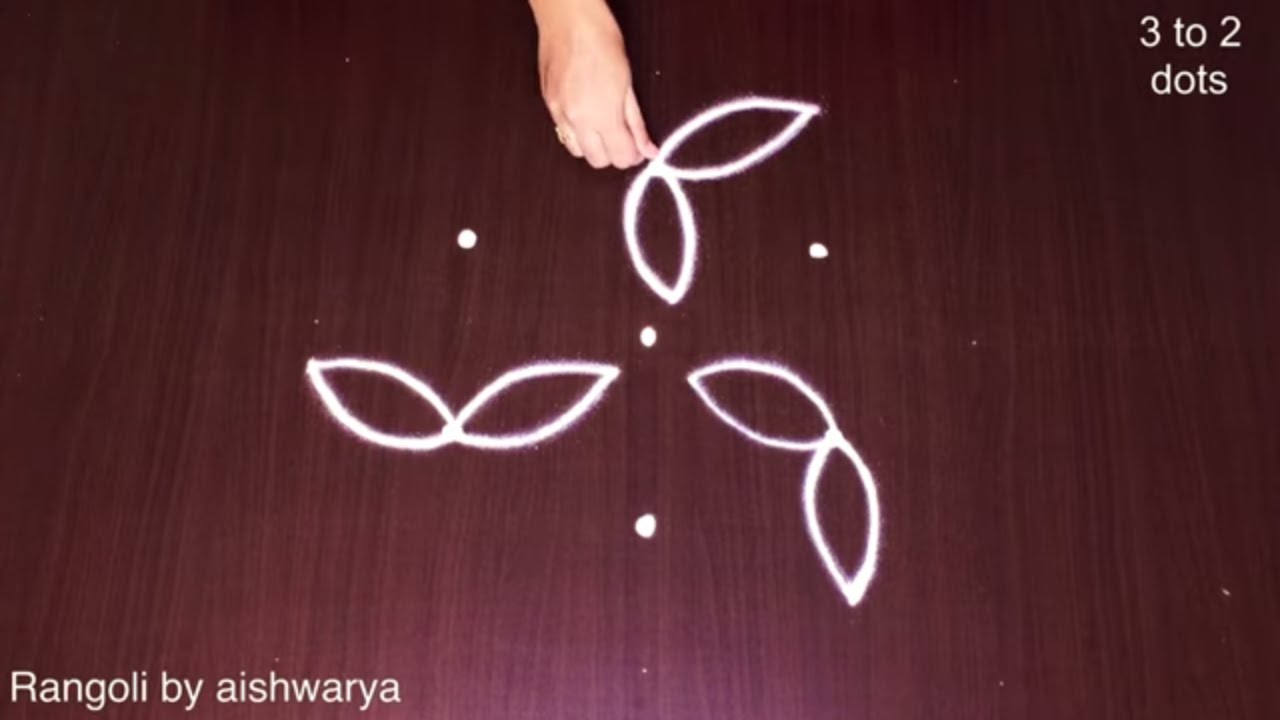 Small and Easy Flower Rangoli Designs 3 to 2