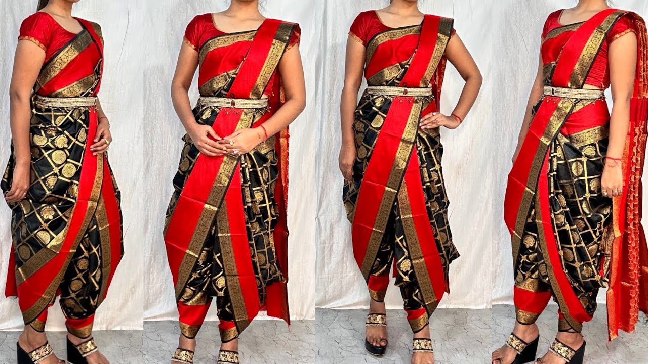 VERY EASY TO DRAPE COTTON SAREE INTO A DHOTI STYLECOTTON SAREE DRAPING