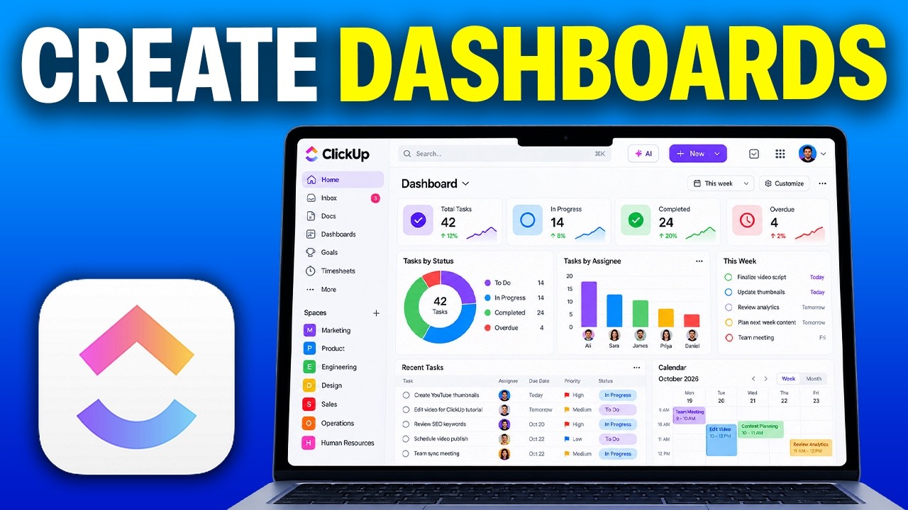 How to Create a Dashboard in ClickUp - Updated Tutorial - YouTube