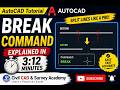 BREAK Command in AutoCAD | Complete Tutorial in 3 Minutes#civilengineering #autocadblocks #surveying
