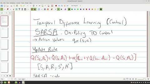 Reinforcement Learning Lecture 16 - (Q-Learning & SARSA - Temporal Difference Learning Control)