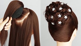 New Bridal Hairstyle With Flower Bun - Easy And Beautiful Hairstyle For Wedding