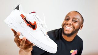 Nike Air 1 Carabiner Swoosh On Foot Sneaker Review QuickSchopes 291 Schopes DH7579 100 White - YouTube