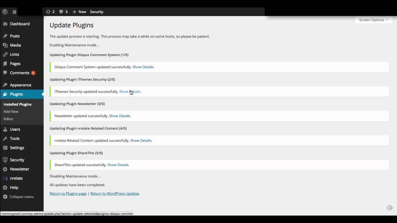 how to update wordpress and your plugins - YouTube